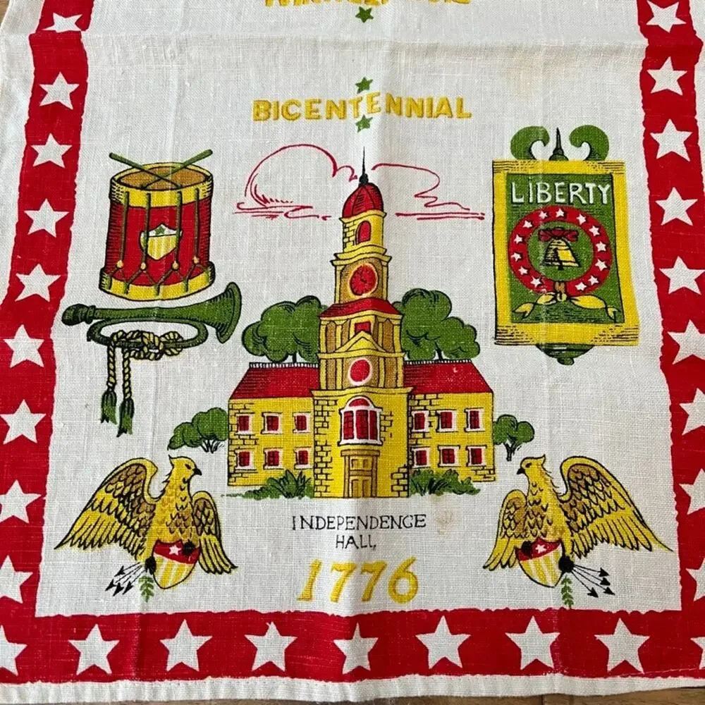 Vintage Bicentennial Linen Kitchen Towel 26